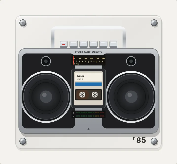 1985 Boombox in REWIND