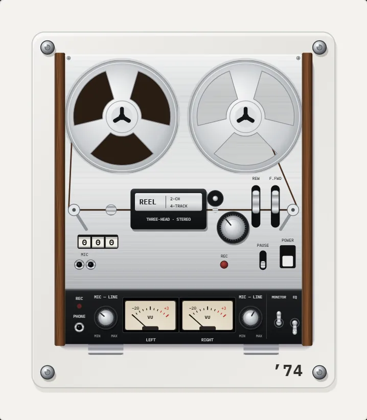 1974 Reel-to-reel in REWIND