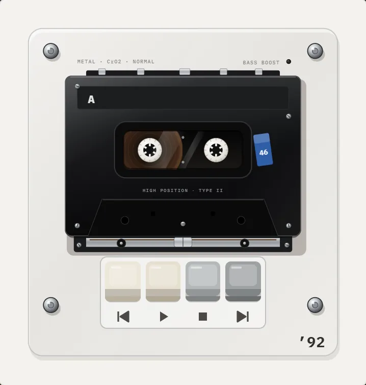 1992 Cassette in REWIND