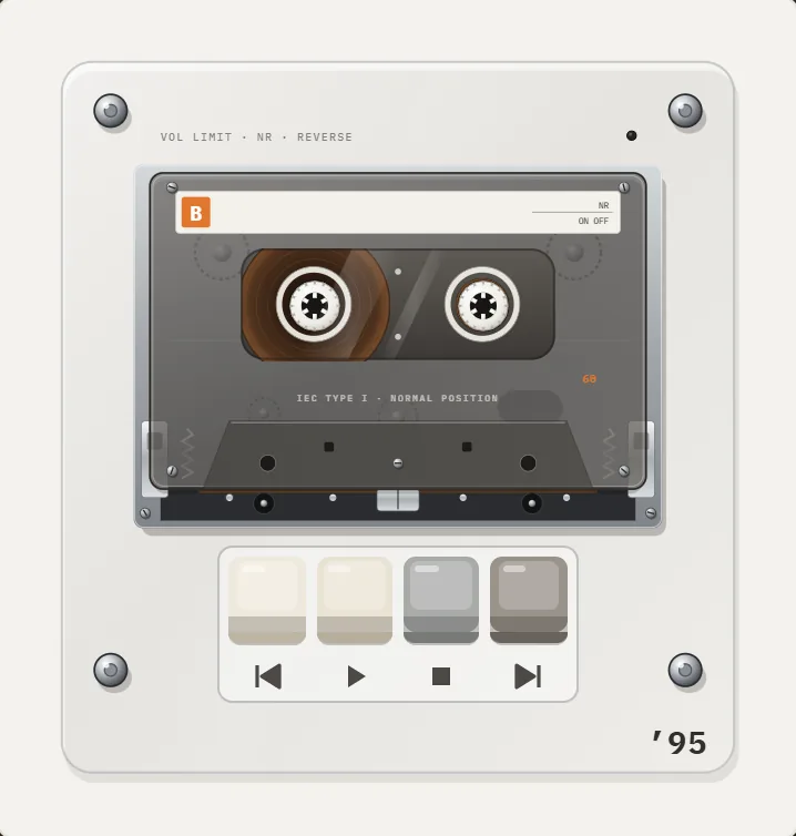 1995 Cassette in REWIND