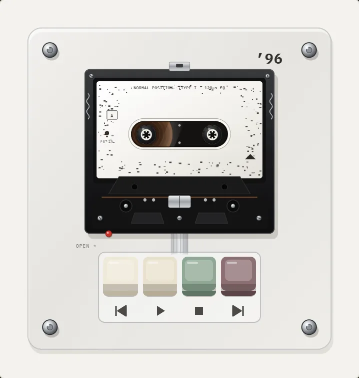 1996 Cassette in REWIND