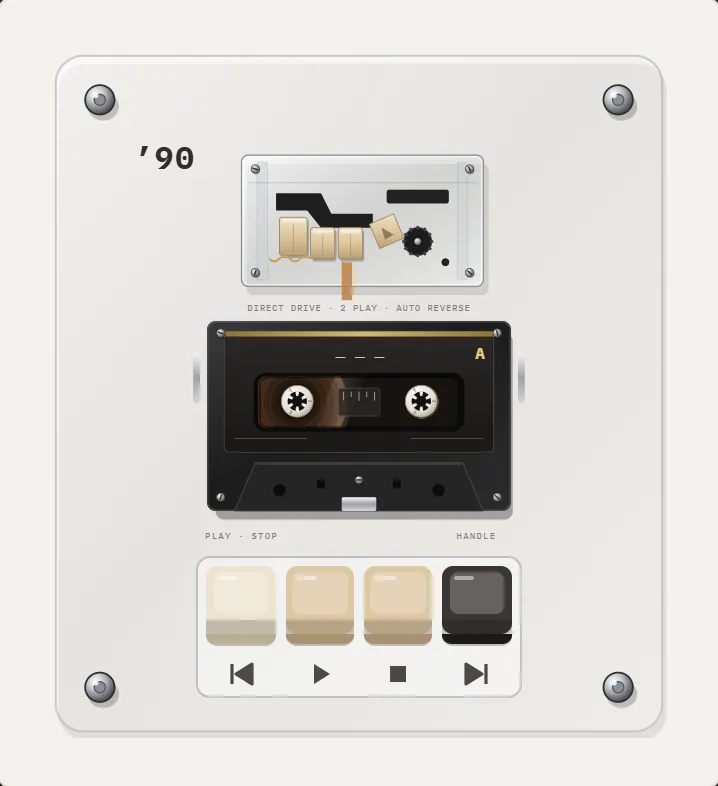 1990 Cassette in REWIND