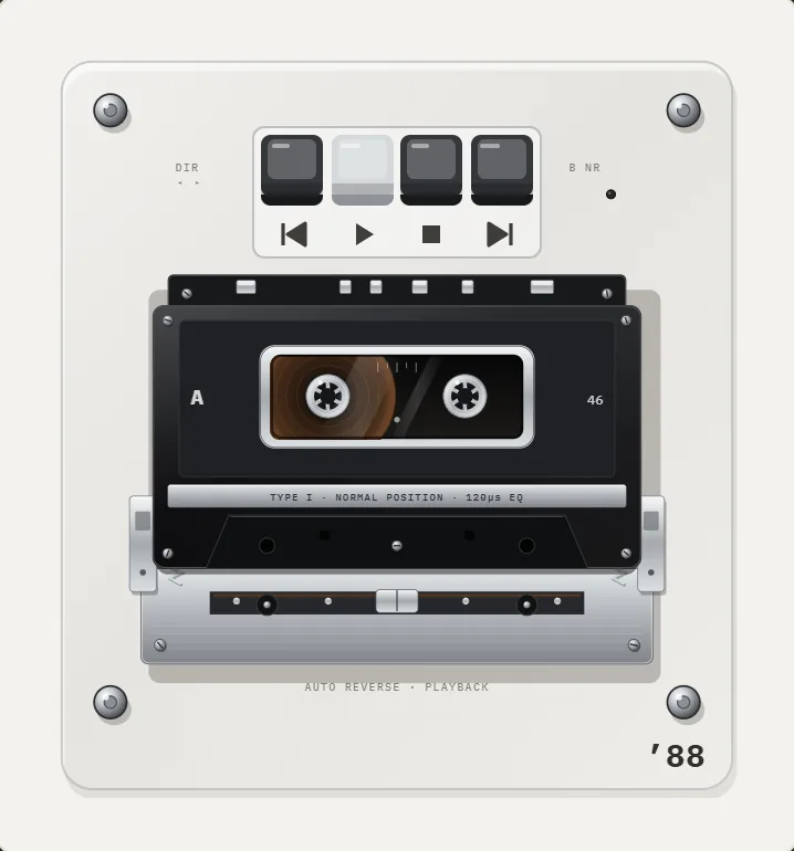 1988 Cassette in REWIND