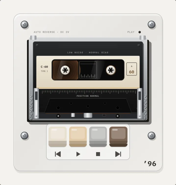 1996 Cassette in REWIND