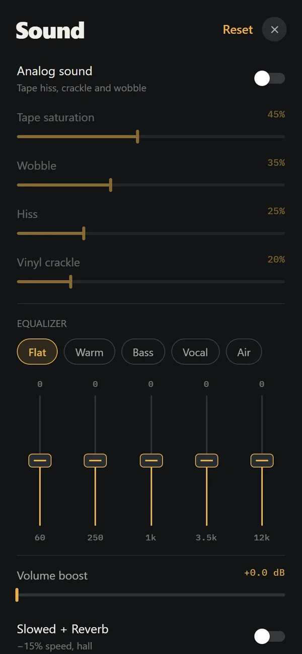 What does the analog sound do?